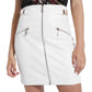 Guess Women's Zippered Mini Pencil Skirt White Size 4