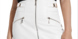 Guess Women's Zippered Mini Pencil Skirt White Size 4