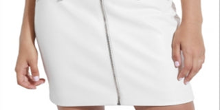 Guess Women's Zippered Mini Pencil Skirt White Size 4