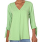Alfani Women's Pintuck Tie Sleeves Top Green Size XS
