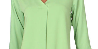 Alfani Women's Pintuck Tie Sleeves Top Green Size XS