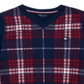 Tommy Hilfiger Big Girl's Cotton Plaid Peplum Sweater Blue Size 12-14