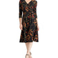 Ralph Lauren Women's Printed Jersey Faux Wrap Dress Black Size 0