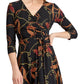 Ralph Lauren Women's Printed Jersey Faux Wrap Dress Black Size 0