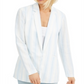 INC Women's Striped Blazer Wear to Work Jacket  White Size XS