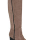 Style & Co Women's Zipper Accent Wynterr Round Toe Wedge Zip up Dress Boots Brown Size 8 M
