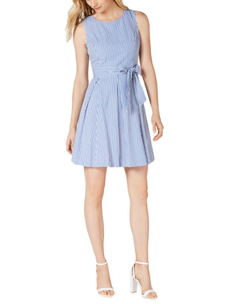 Pappagallo Women's Striped Sleeveless Casual Dress Blue Size 18