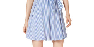 Pappagallo Women's Striped Sleeveless Casual Dress Blue Size 18