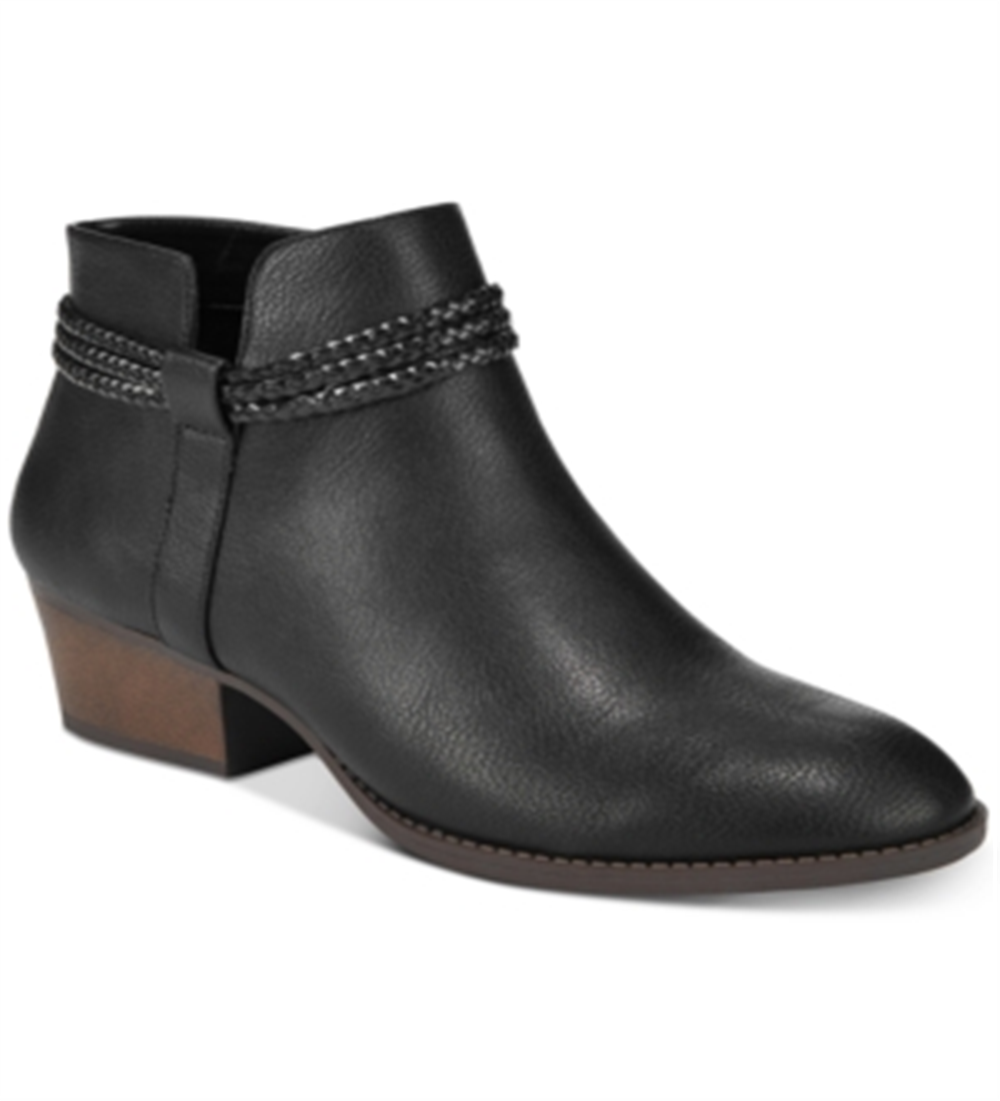 Style & Co. Women's Fellicity Faux Leather Ankle Booties Black Size 9.5M
