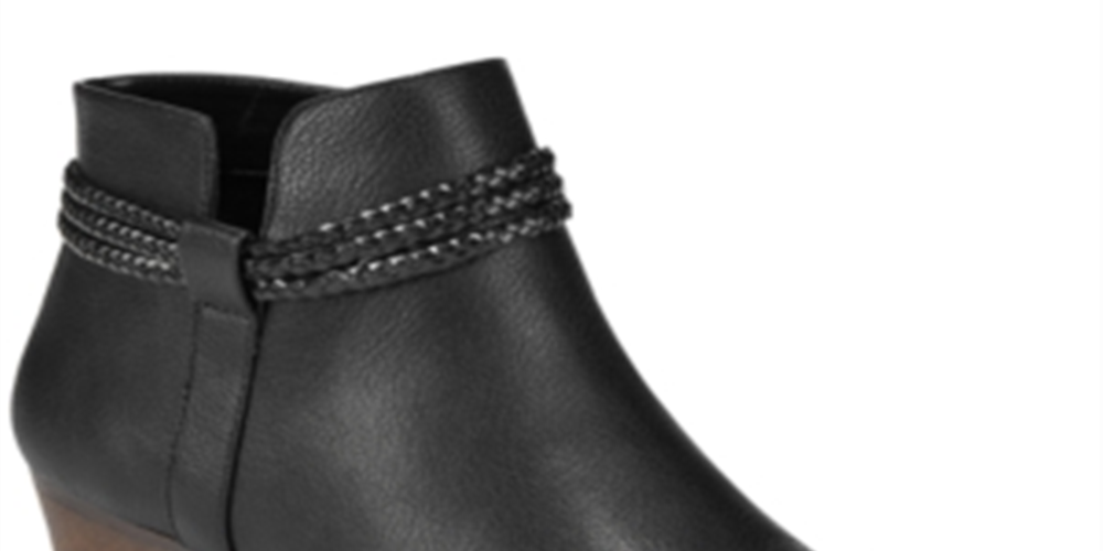Style & Co. Women's Fellicity Faux Leather Ankle Booties Black Size 9.5M