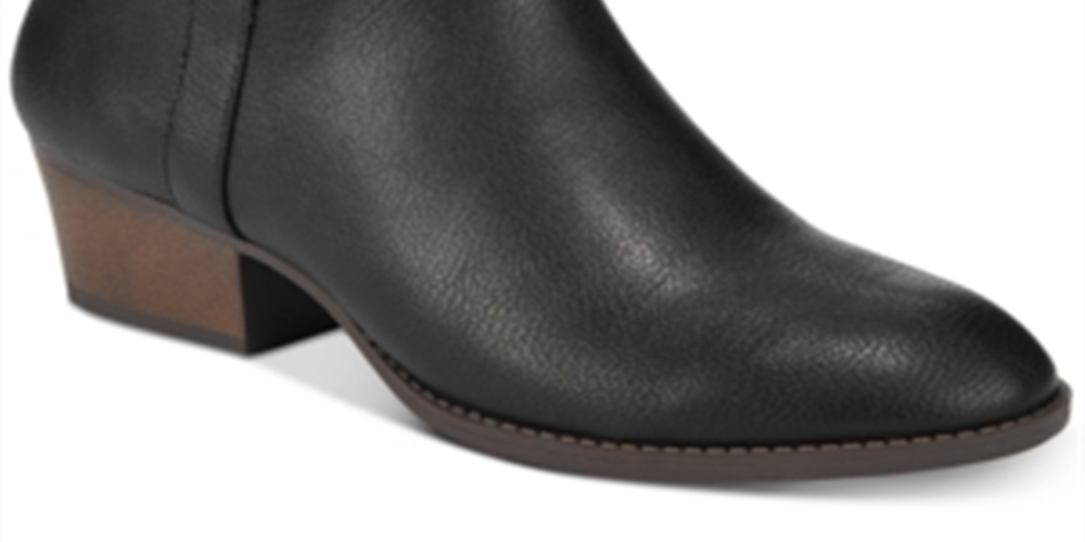 Style & Co. Women's Fellicity Faux Leather Ankle Booties Black Size 9.5M