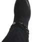 White Mountain Women's Stretch Gore Woven Straps Studded Western Inspired Cushioned Strappy Paulina Round Toe Block Heel Zip up Boots Black Size 5 M