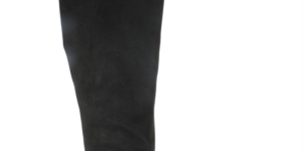 White Mountain Women's Stretch Gore Woven Straps Studded Western Inspired Cushioned Strappy Paulina Round Toe Block Heel Zip up Boots Black Size 5 M
