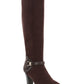 Karen Scott Women's Snake Print Cushioned Buckle Accent Sharonn Almond Toe Block Heel Zip-up Dress Boots Brown Size 8 M