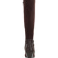 Karen Scott Women's Snake Print Cushioned Buckle Accent Sharonn Almond Toe Block Heel Zip-up Dress Boots Brown Size 8 M