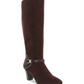 Karen Scott Women's Snake Print Cushioned Buckle Accent Sharonn Almond Toe Block Heel Zip-up Dress Boots Brown Size 8 M