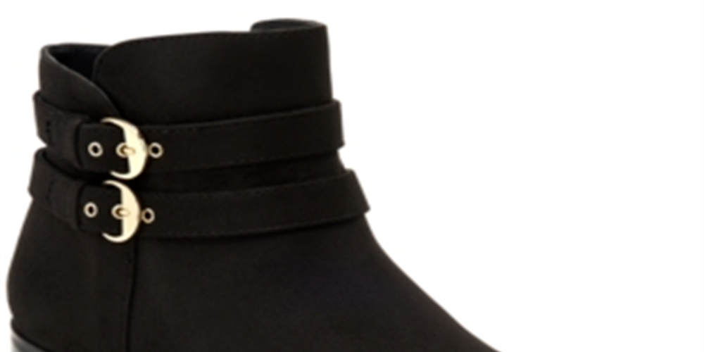 Charter Club Women's  Buckle Accent Cushioned Jaimee Almond Toe Block Heel Zip-up Booties Black Size 5 M -