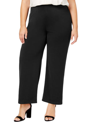 NY Collection Women's Pull on Wide Leg Pants Black Size 3XP