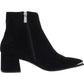 Kenneth Cole New York Women's Roanne Leather Ankle Boots Black Size 9 M