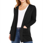 Charter Club Women's Milano Cotton Open Front Sweater Black Size X-Small