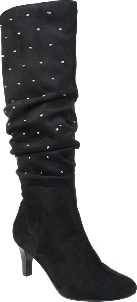 Rialto Women's Canoe Stud-Trim Ruched Boots - Black Size 9 M