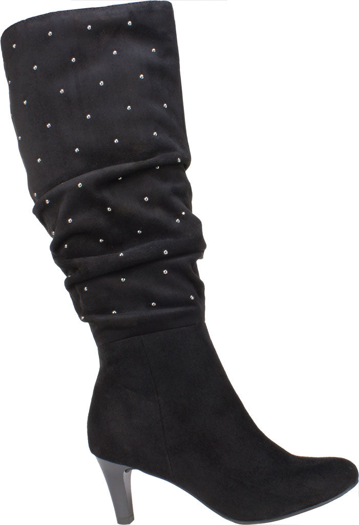 Rialto Women's Canoe Stud-Trim Ruched Boots - Black Size 9 M