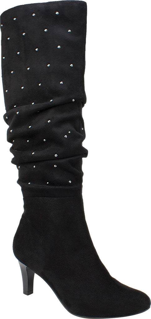 Rialto Women's Canoe Stud-Trim Ruched Boots - Black Size 9 M