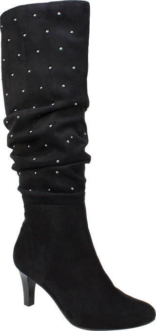 Rialto Women's Canoe Stud-Trim Ruched Boots - Black Size 9 M