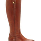 INC Women's  Round Toe Zip-up Leather Boots Brown Size 7
