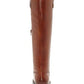 INC Women's  Round Toe Zip-up Leather Boots Brown Size 7