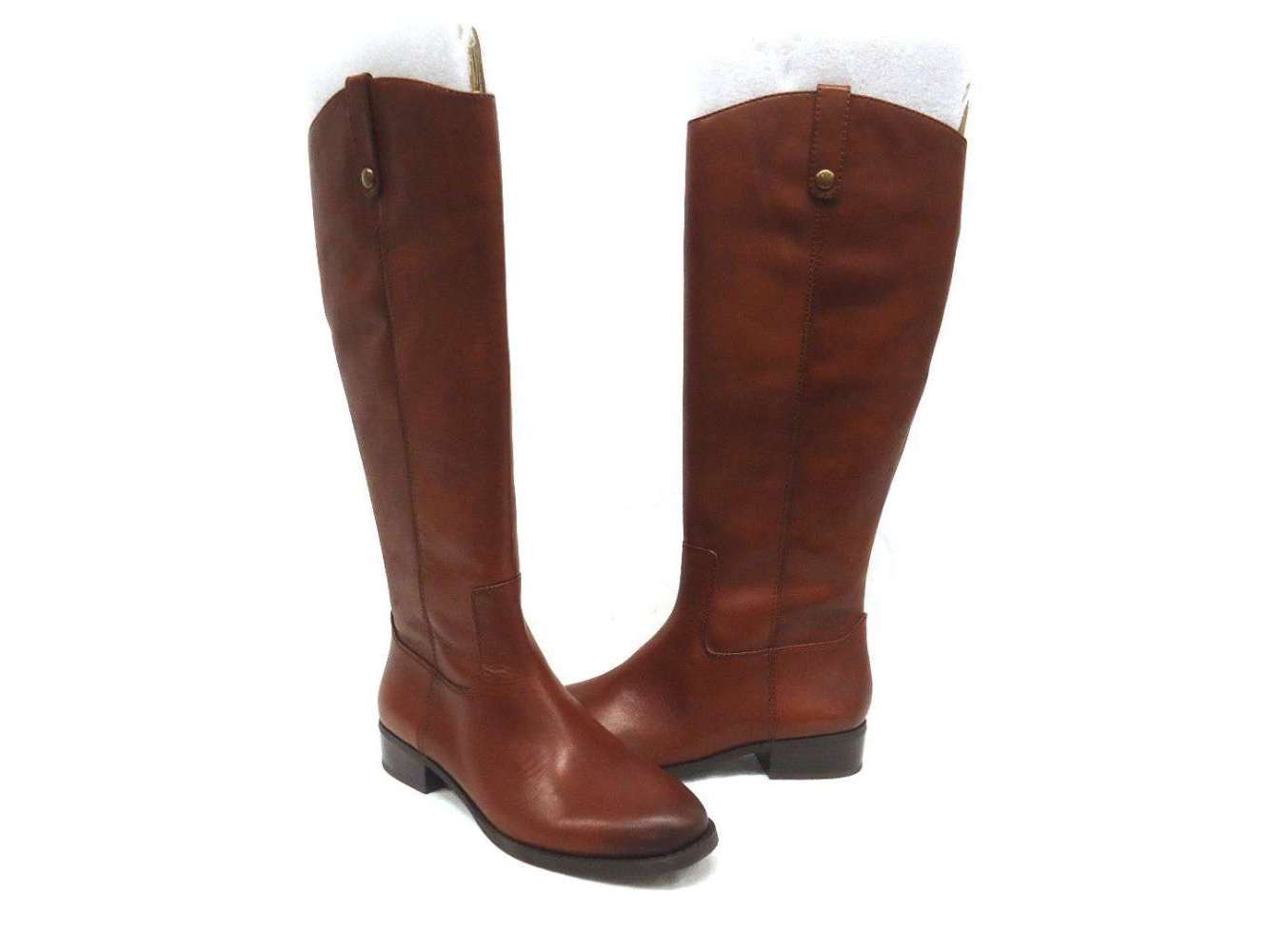 INC Women's  Round Toe Zip-up Leather Boots Brown Size 7