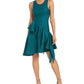 Natori Women's Ruffled Asymmetrical a Line Dress Blue Size 4