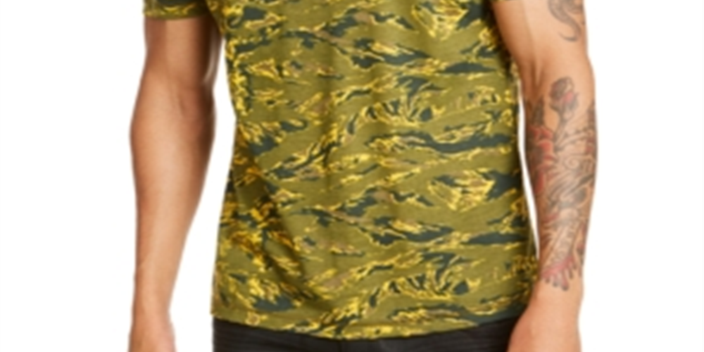 INC International Concepts Men's Camo T-Shirt Green Size X-Large