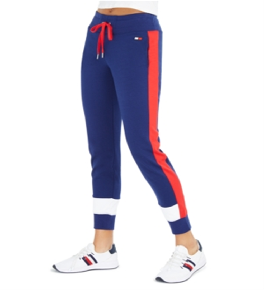 Tommy Hilfiger Women's Colorblocked Jogger Pants Blue Size Large