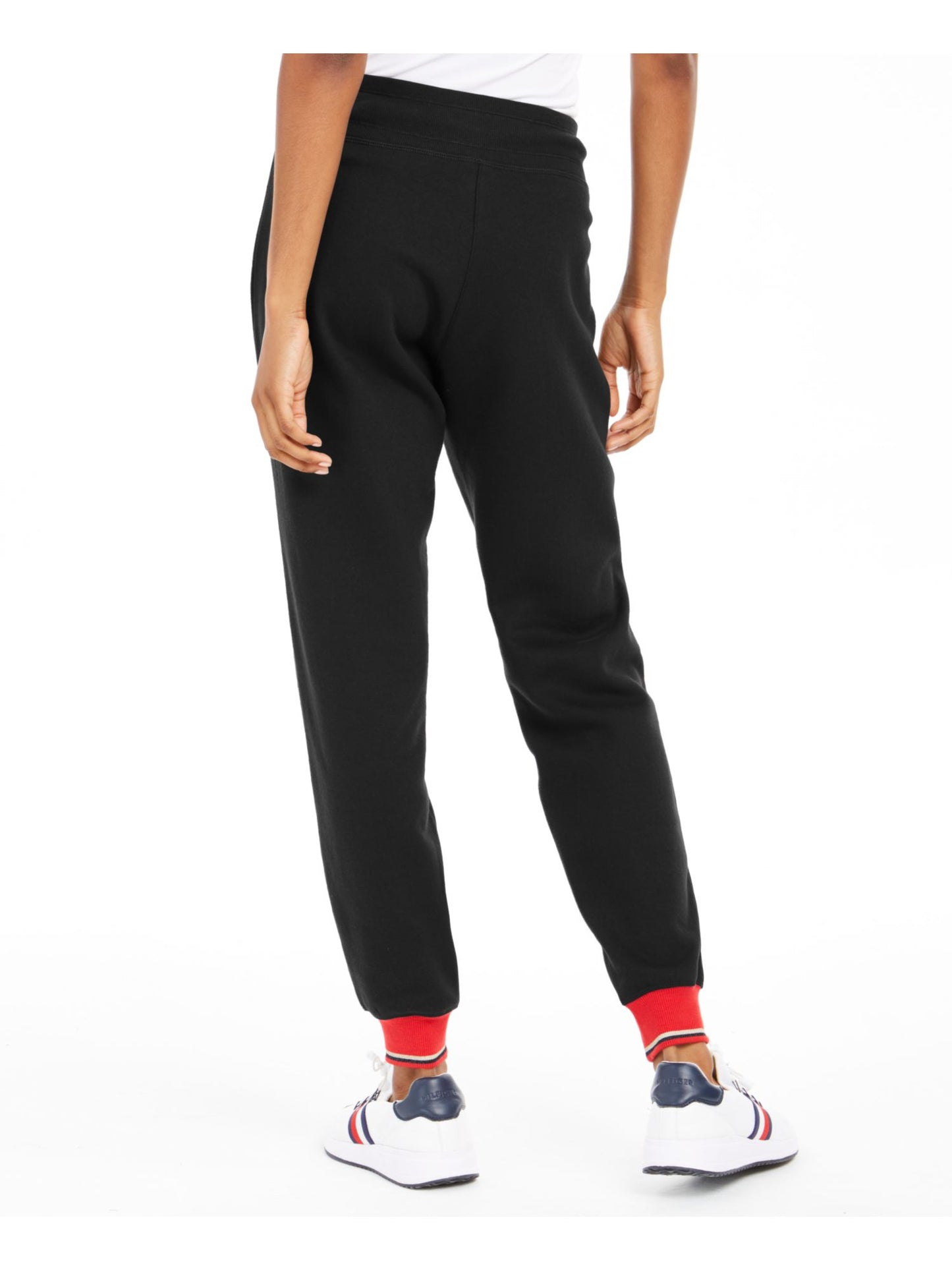 Tommy Hilfiger Women's Sport Fleece Varsity Joggers Black Size Large