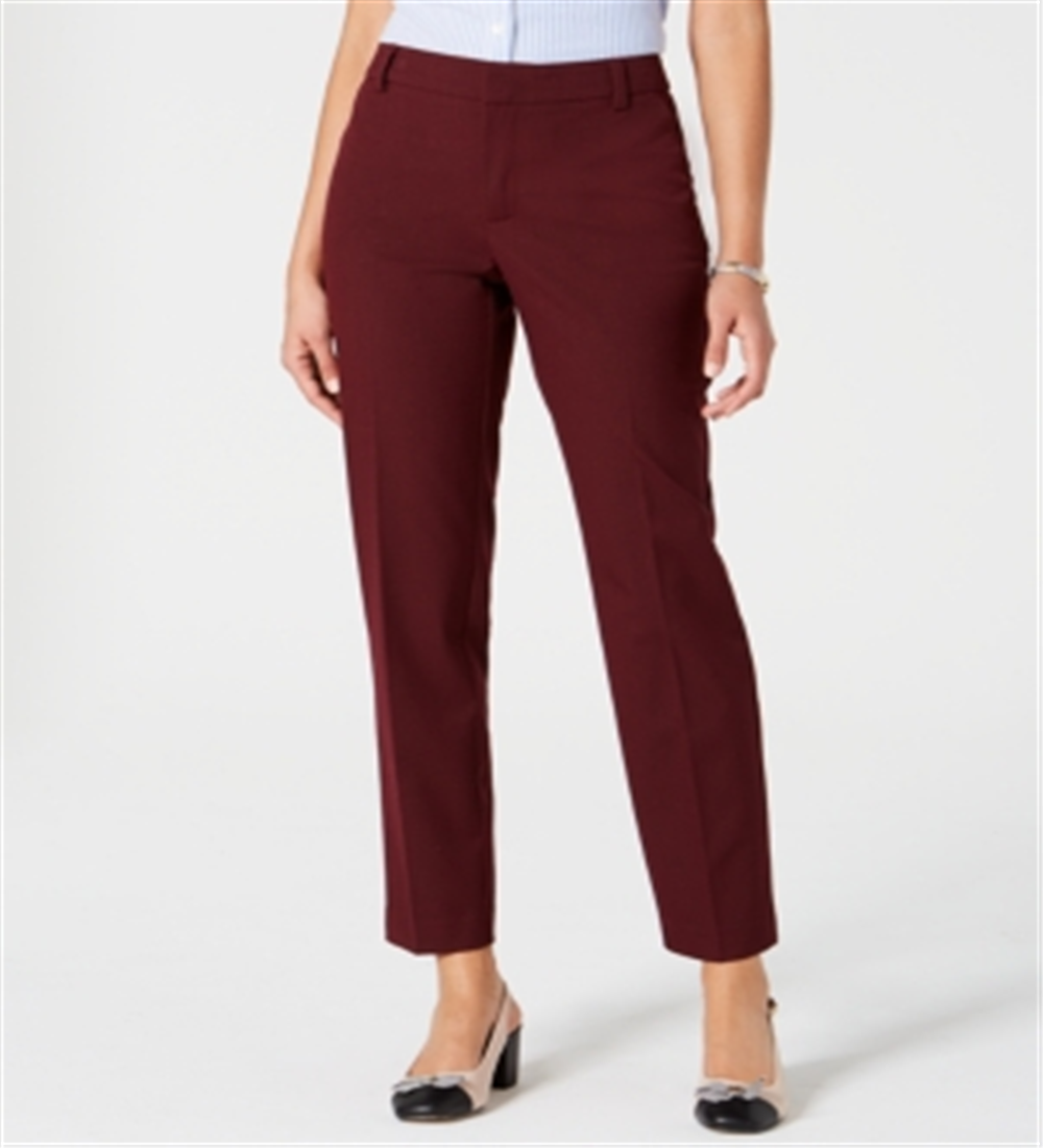 Charter Club Women's Slim Leg Ankle Pants Red Size 12 Petite