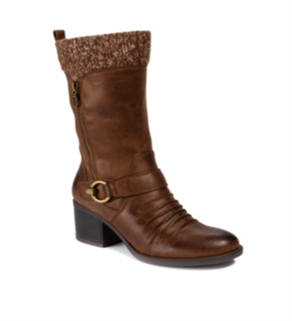 Bare Traps Womens Wylla Leather Closed Toe Mid-Calf Fashion Boots Brown Size 9.5