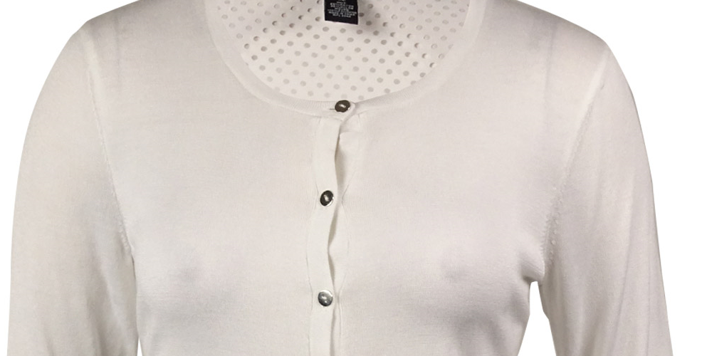 Alfani Women's Perforated Back Buttoned Knit Cardigan Brown Size 5.5 M