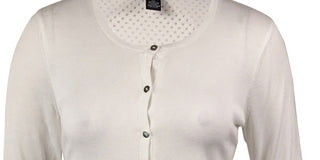 Alfani Women's Perforated Back Buttoned Knit Cardigan Brown Size 5.5 M