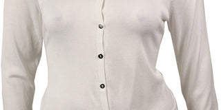 Alfani Women's Perforated Back Buttoned Knit Cardigan Brown Size 5.5 M