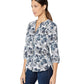 NYDJ Women's Pintuck Blouse in Bay Blues Garden Size: XS