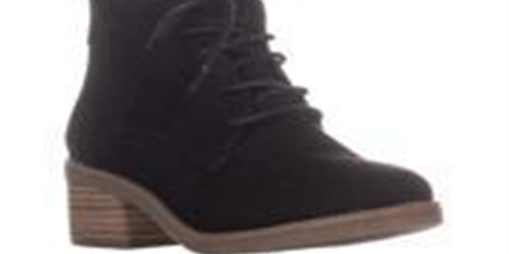 Style & Co Women's Pull-Tab Lace Cushioned Rizio Round Toe Block Heel Zip-up Booties BlacK Size 7.5 M