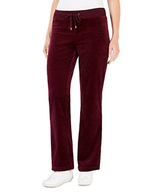 Charter Club Women's Velour Pull on Pants Merlot Size Large