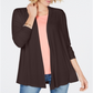 Karen Scott Women's Open Front Cardigan BrownSize Petite Medium