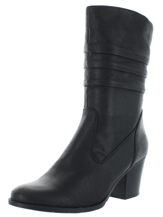 Baretraps Womens Lovelace Round Toe Mid-Calf Boots Black 5 Medium