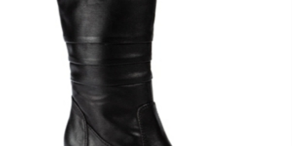 Baretraps Womens Lovelace Round Toe Mid-Calf Boots Black 5 Medium