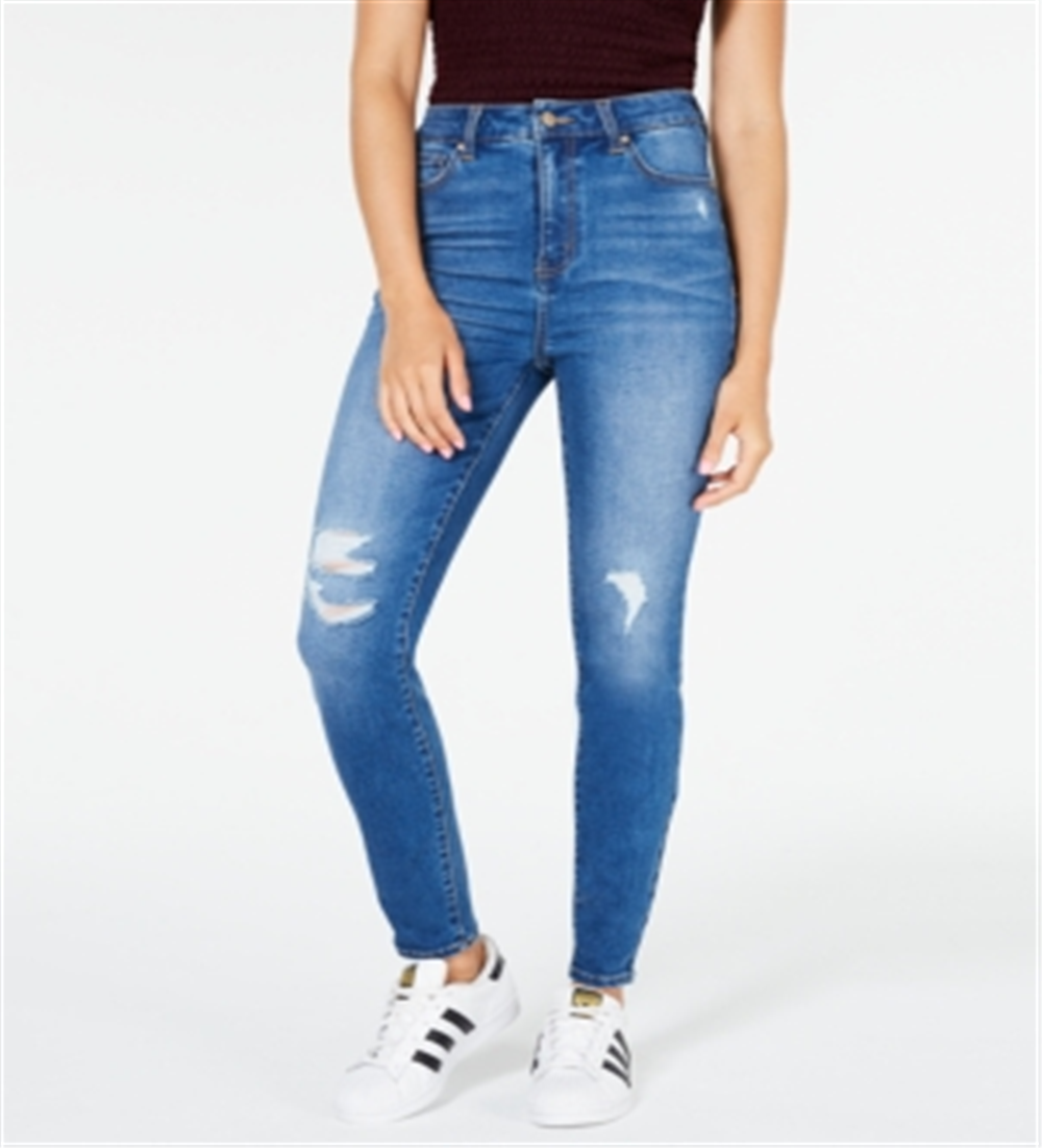 Celebrity Pink Women's Curvy High Rise Destructed Skinny Jean Blue Size 3