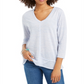 Style & Co Women's V Neck Top Purple Size Small