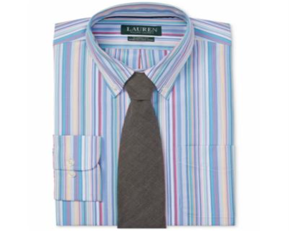 Ralph Lauren Men's Classic Fit Striped Dress Shirt Blue Size XL