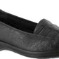 Easy Street Women's Burnish Platform Strappy Detail Comfort Genesis Round Toe Slip on Loafers Black Size 7 W
